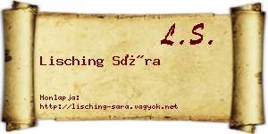 Lisching Sára névjegykártya